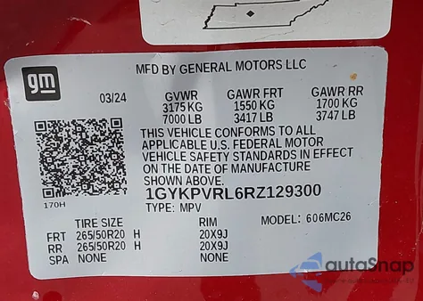 2024 Cadillac Lyriq Sport W/1Sj from USA, damaged, VIN 1GYKPVRL6RZ129300